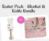 Easter Pack - Alimrose Knit Blanket + Bunny Hand Rattle Bundle Pack Alimrose