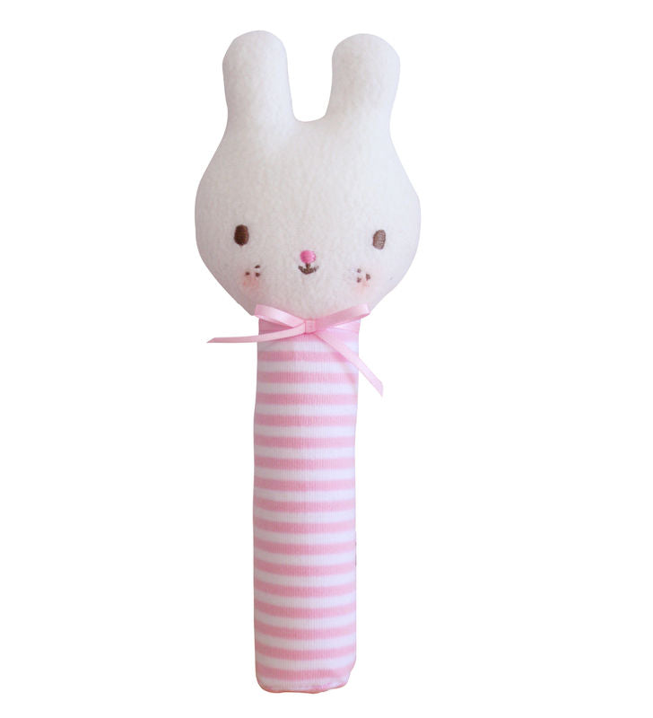 Baby Bunny Stick Rattle Pink - By Alimrose Alimrose