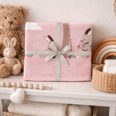 knit blanket with cute bunny prints by alimrose
