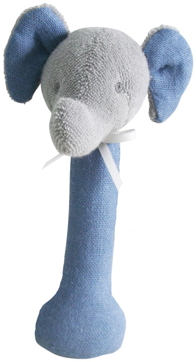 Elephant Hand Rattle Linen Chambray - By Alimrose Alimrose