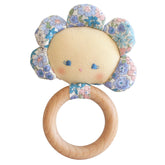 Flower Baby Teether Rattle Liberty Blue - By Alimrose Alimrose