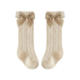 Bow Socks in Beige - By Lilvida Lilvida