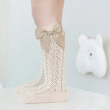 Bow Socks in Beige - By Lilvida Lilvida
