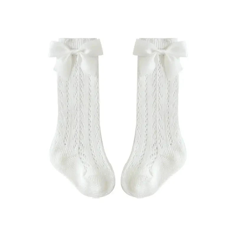 Bow Socks in White - By Lilvida Lilvida