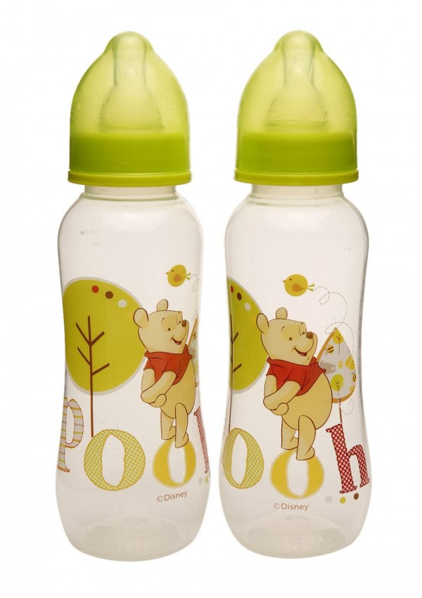 Disney Winnie The Pooh Lime Feeding Bottle 250ml - 2 Pack x 2