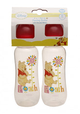 2 x Winnie The Pooh Pink Feeding Bottle 250ml 2 Pack By - Disney Disney