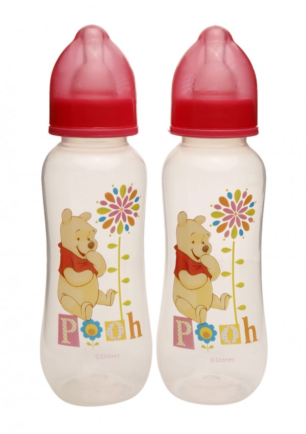 Disney Winnie The Pooh Pink Feeding Bottle 250ml - 2 Pack x 2