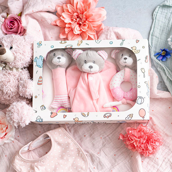 Baby Gift Pack Bear Accessories And Blanket - Baby Pink - Blanket Babies