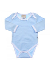 Babyushka Organic Essentials Long Sleeve Blue Onesie - Blanket Babies