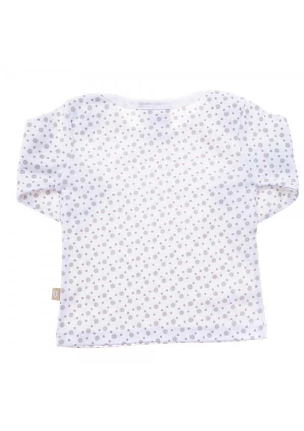 Babyushka Organic Essentials Long Sleeve White Polka Dot Top Blanket Babies