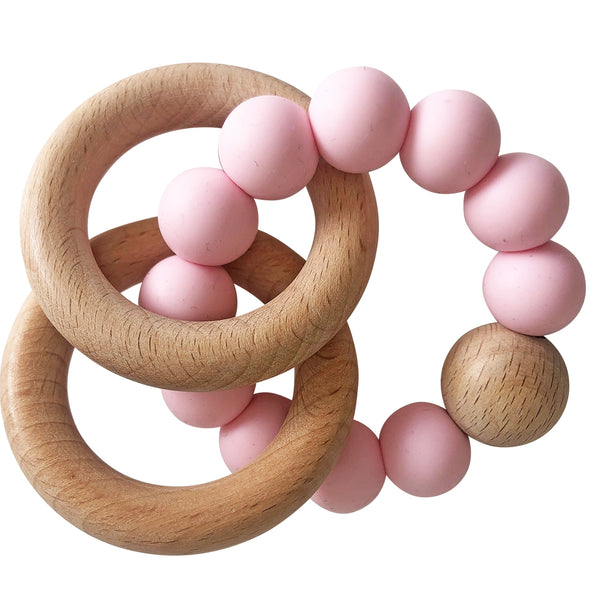 Beechwood Teether Rings Set - Rosewater - Blanket Babies