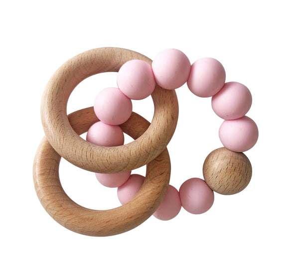 Beechwood Teether Rings Set - Rosewater - Blanket Babies