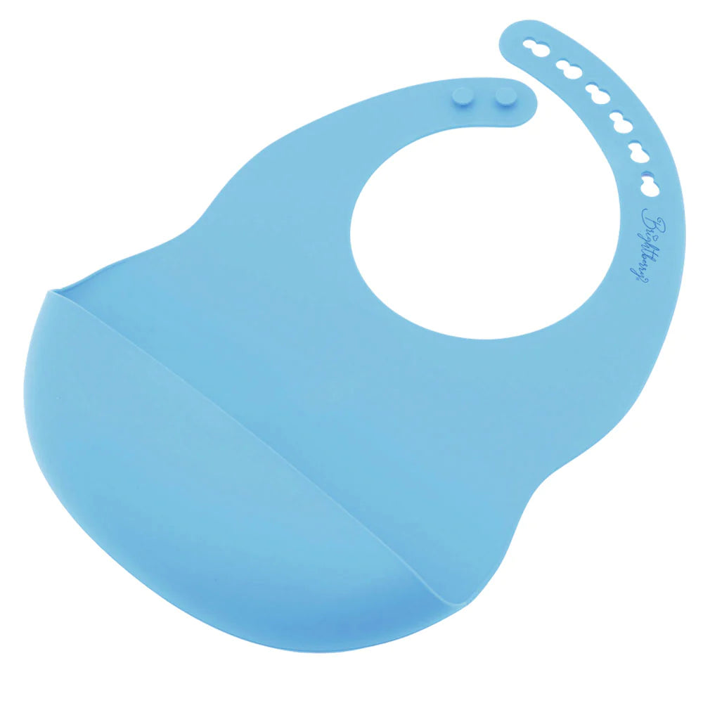 Blue Soft Silicone Bib for Baby & Toddler by Bright Berry - Blanket Babies