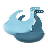 Blue Soft Silicone Bib for Baby & Toddler by Bright Berry - Blanket Babies