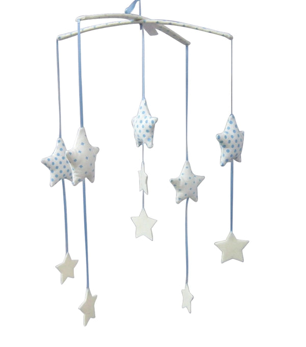 Falling Star Mobile - Blue & Ivory - Blanket Babies