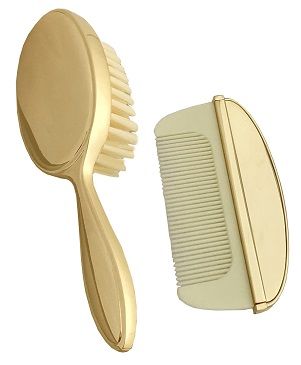 Elegant Gold Plated Brush & Comb Set - Blanket Babies