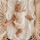 Heirloom Swaddle - Milk with Pearl Lace - Blanket Babies