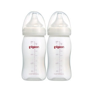Pigeon Twin Pack Softouch Peristaltic Plus Feeding Bottles 240ML PP - Blanket Babies