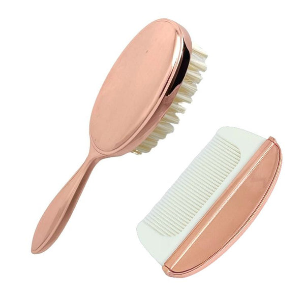 Elegant Rose Gold Plated Brush & Comb Set - Blanket Babies