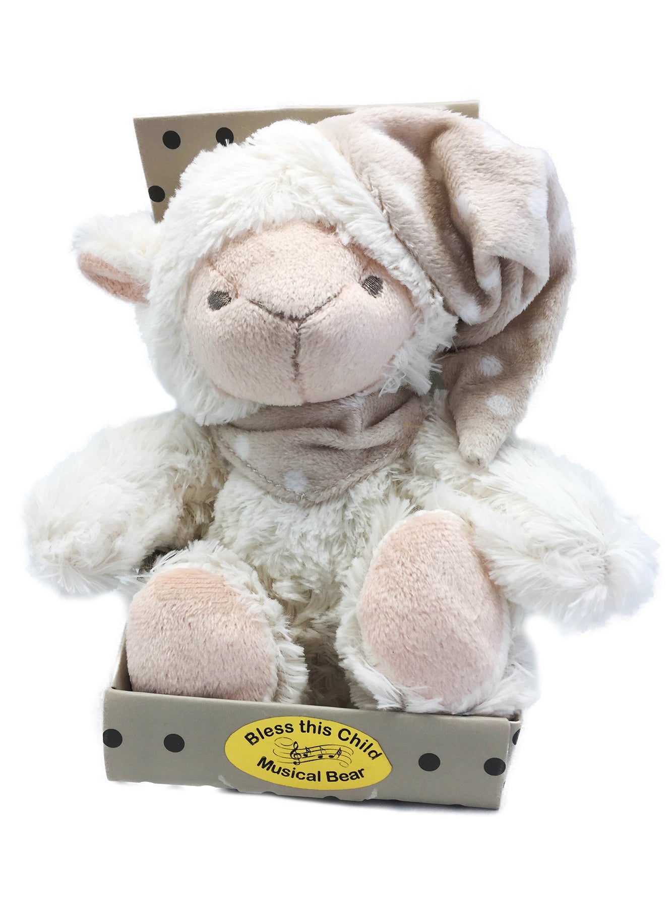 Bless this Child Musical Lamb Plush Toy - Neutral - Blanket Babies