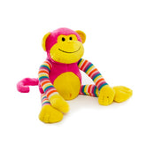 Milo Monkey Bright Striped Pink - Blanket Babies