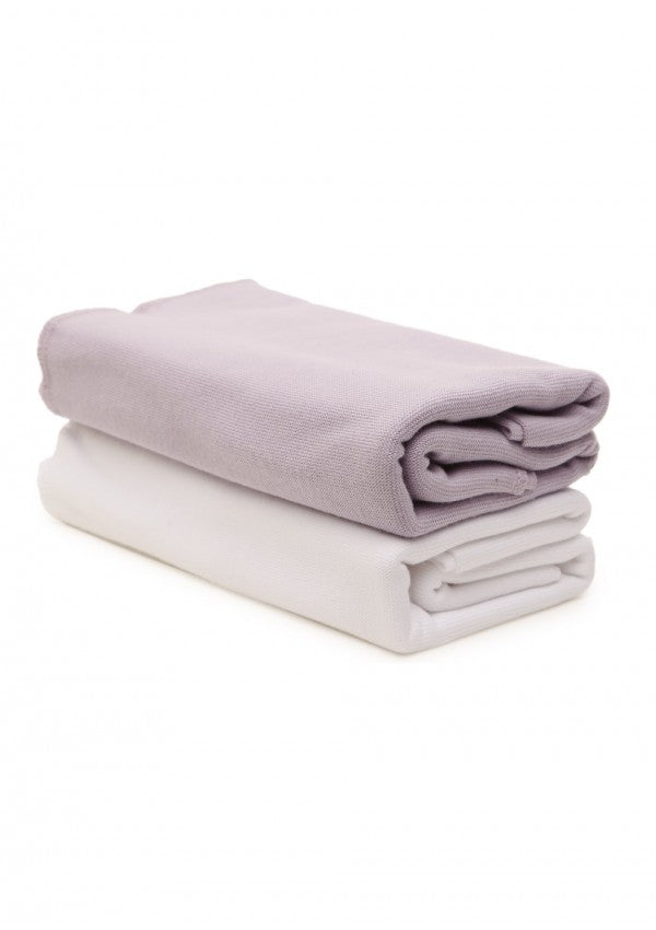 2-Pack Babyushka Purple & White Stretch Wrap Gift Boxed - Blanket Babies