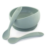 Sage Silicone Suction Bowl Set with Two Spoons by Bright Berry - Blanket Babies