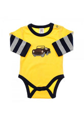 SNUGZEEZ YELLOW CAR ROMPER - Blanket Babies