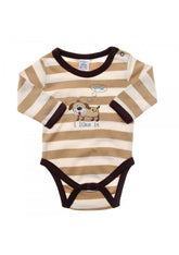 Full Sleeve Onesie - Brown Stripes - Blanket Babies