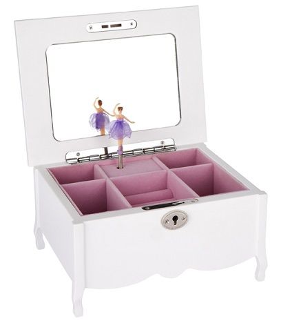 Ballerina Music White Fontayne Jewellery Box with Legs - Blanket Babies