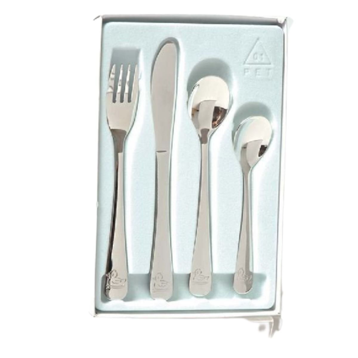 Stainless Steel Child's 4 piece Duck Cutlery Set