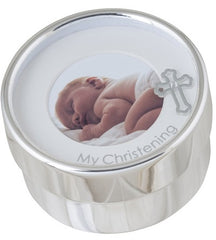 Silver Plated My Christening Day Circle Box 9X5CM by Simply Elegant