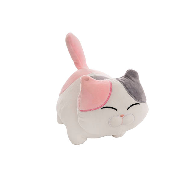 Happy Cat Plush Puff Soft Toy Pink - 22cmHT