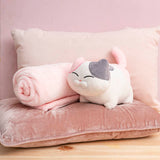 Happy Cat Plush Puff Soft Toy Pink - 22cmHT