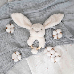 Rosie Bunny Rattle White & Pink - 18cmHT by Teddy Time