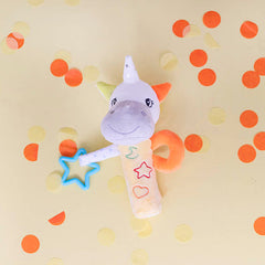 Unicorn Baby Squeaky Stick Rattle Yellow - By Teddy Time