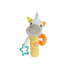 Unicorn Baby Squeaky Stick Rattle Yellow - By Teddy Time