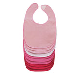 Large Waterproof Absorbent Bib 10pk - Pink by 4Baby
