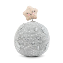 Star and Moon Grey Musical Plush Rattle Toy by Demdaco