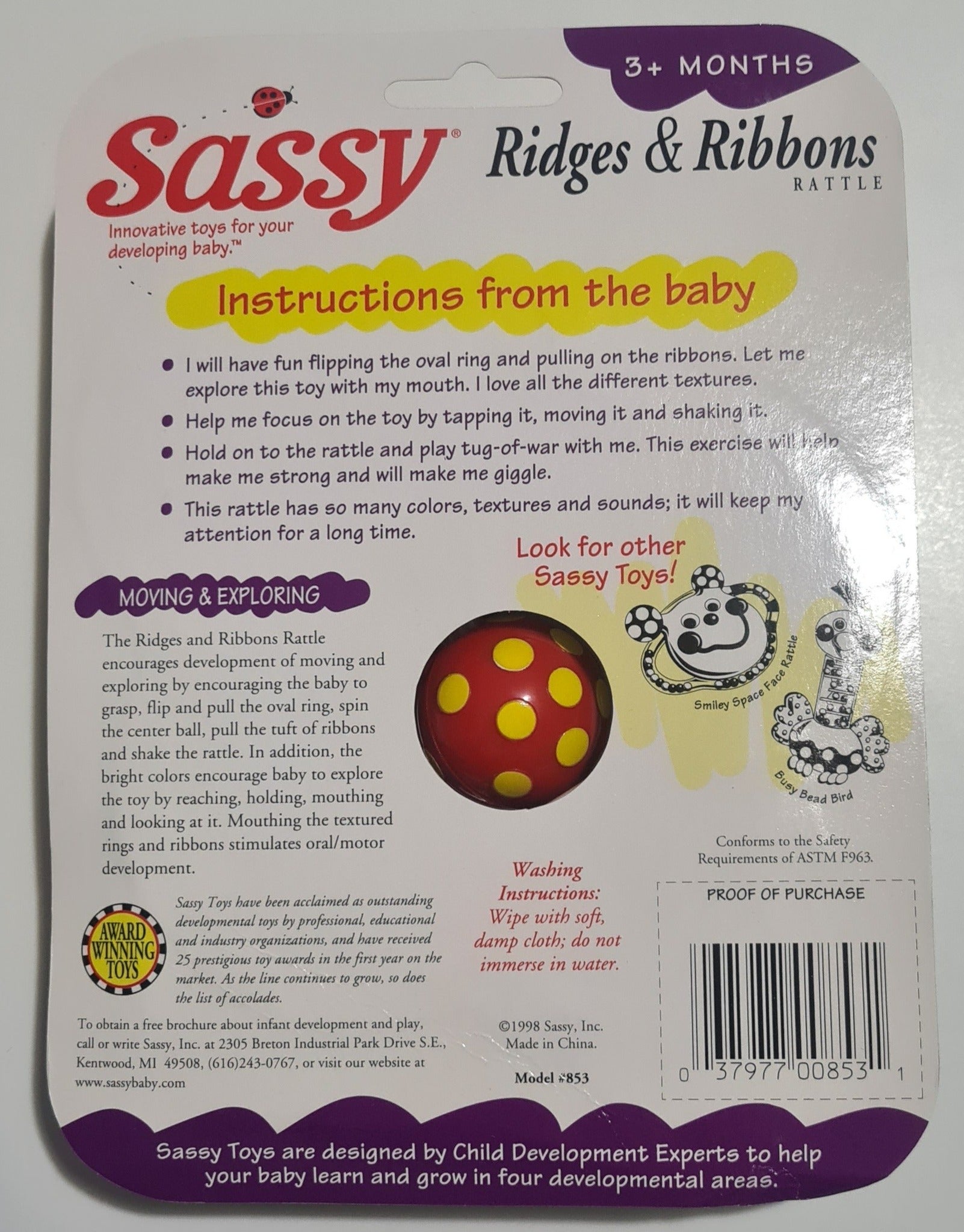 Ridges & Ribbon Rattle - By Sassy