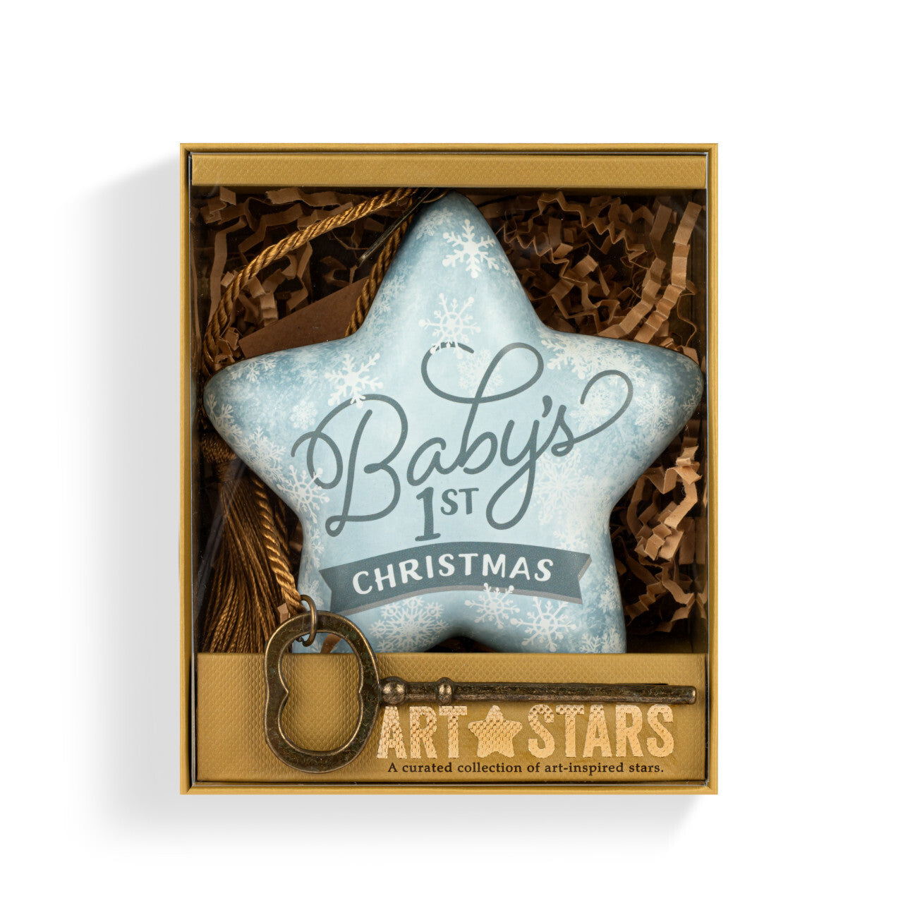 a blue star in a box