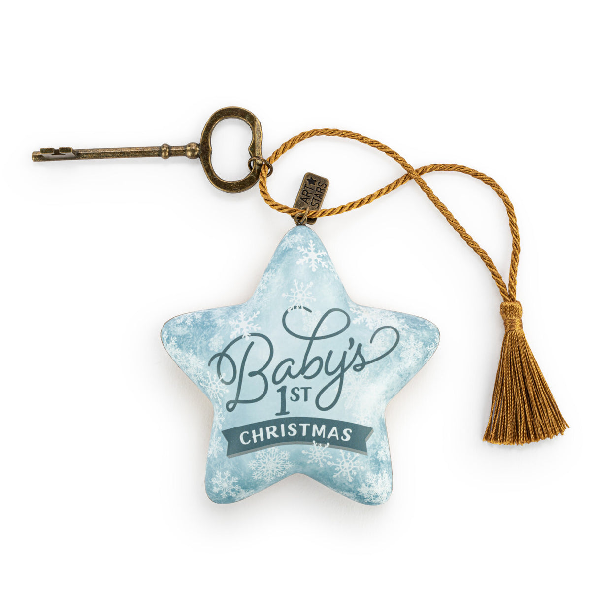a key with a star shaped object