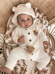 Classic Knit Hoodie Romper - Milk by Little B's Nursery