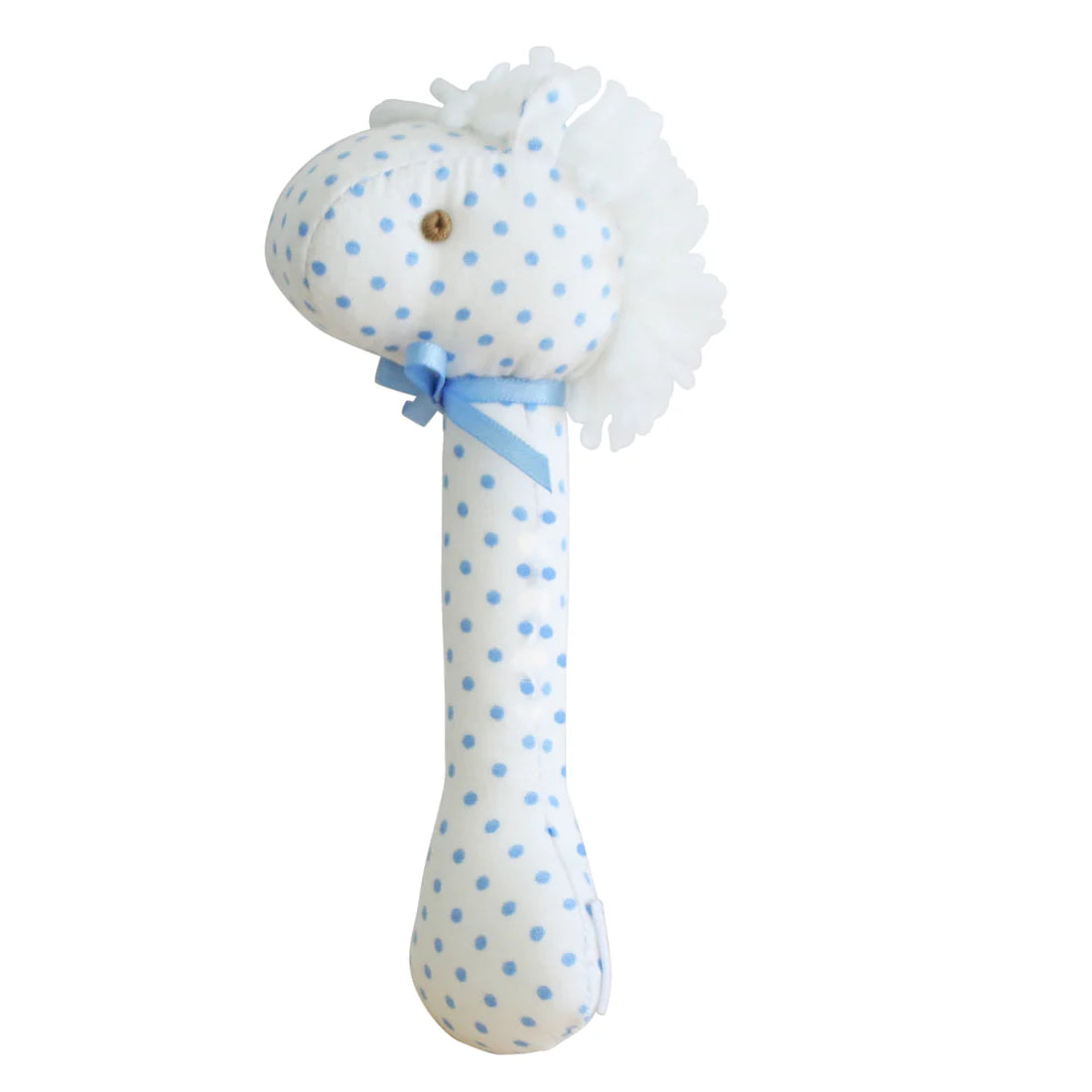 Horse Hand Rattle Spotty Blue by Alimrose