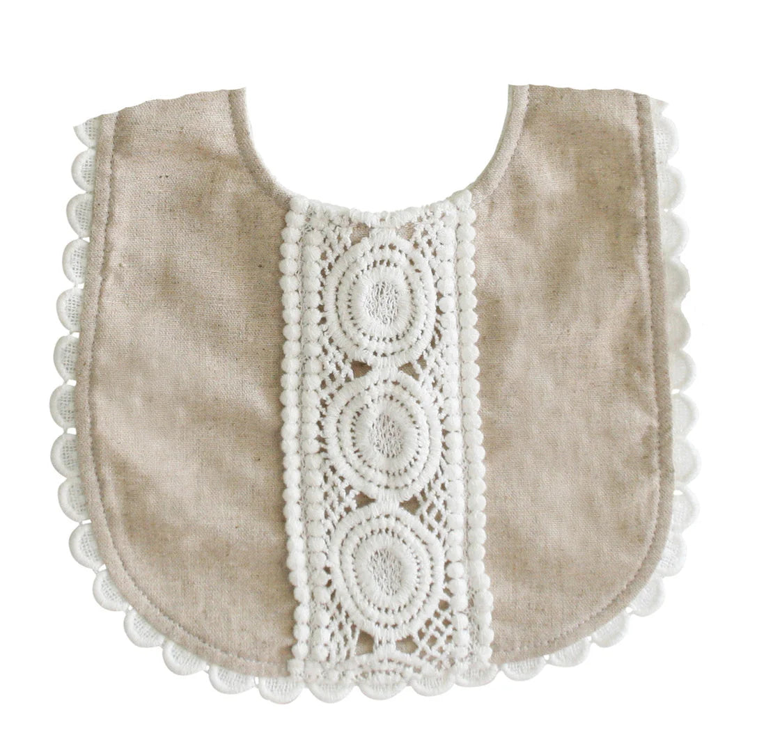Olivia Bib Natural Linen - By Alimrose