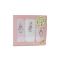 Peter Rabbit 'Hop Little Rabbit' 3 Pack Pink Face Washers