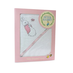 Peter Rabbit Pink & White Hooded Towel