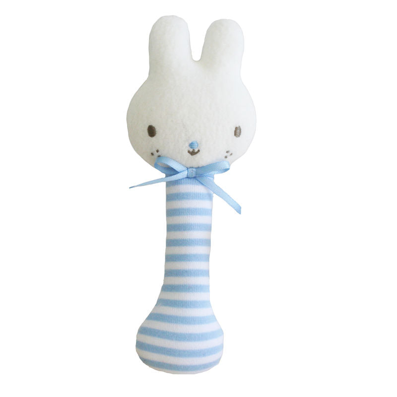 Baby Bunny Stick Rattle Blue - Alimrose