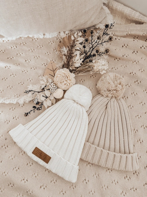 Ribbed Beanie - Milk By Little B's Nursery