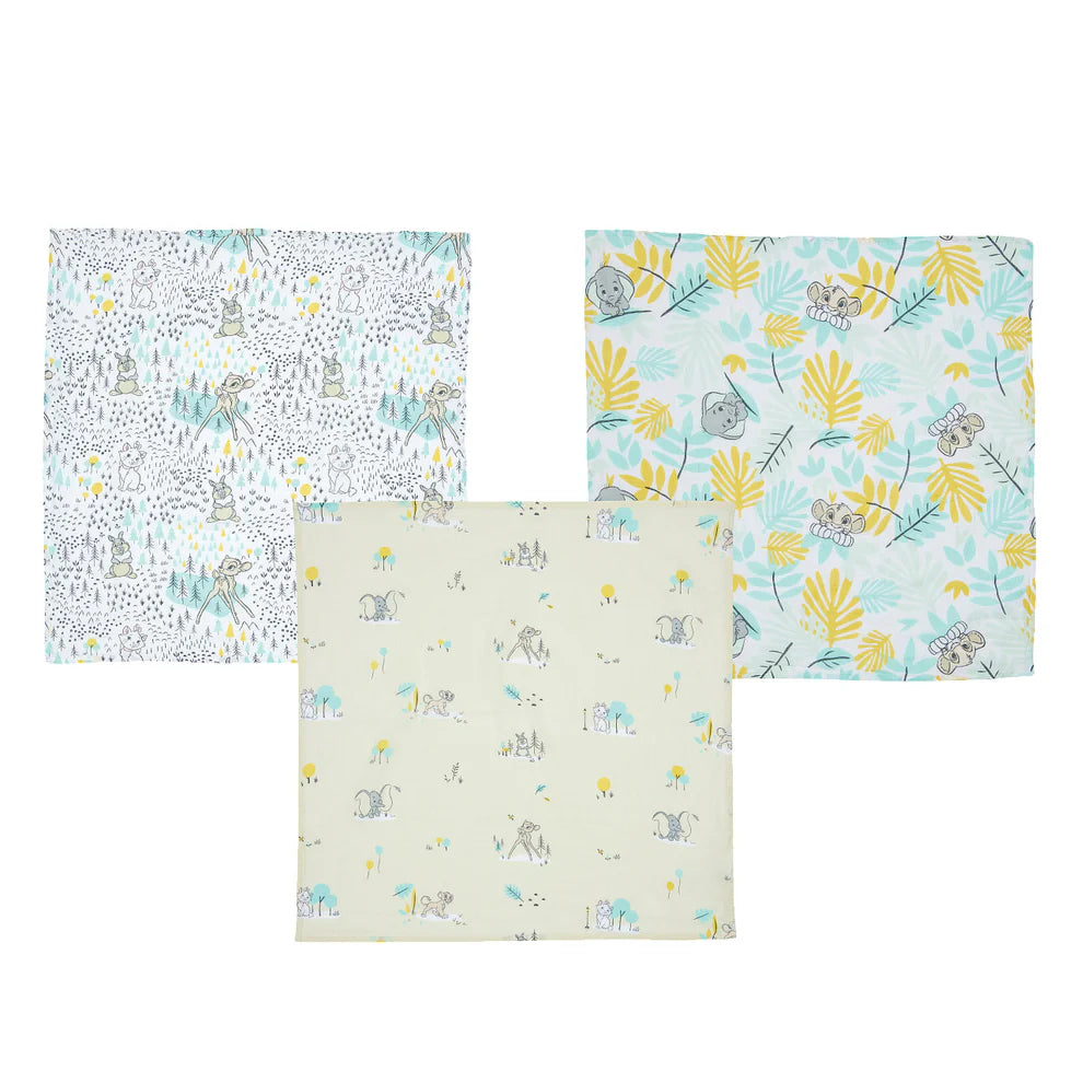 Disney Baby Muslin Squares Set of 3 by Demdaco